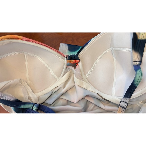 Cacique Swim Lightly Lined Plunge Balconette Tankini Top Multicolor 44DD 2101 - Picture 3 of 6